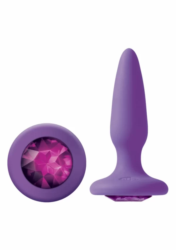 Glams Mini Rainbow Gem Silicone Plug with Colorful Jewel Accent