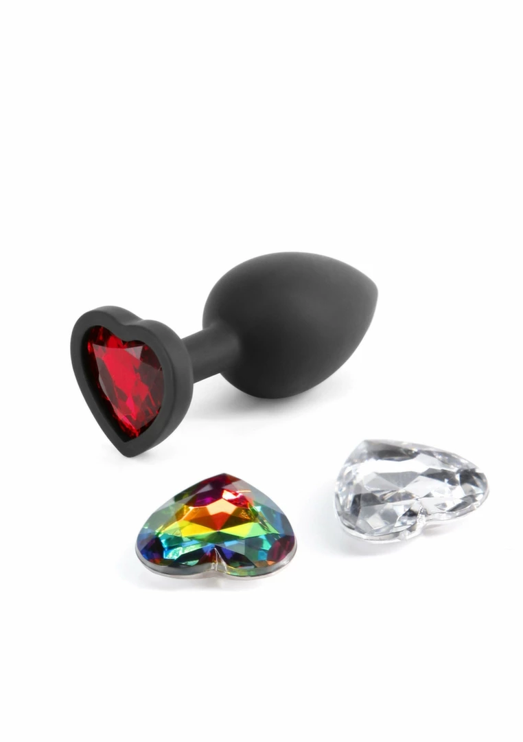 Glams Xchange Heart Small Silicone Plug with Interchangeable Gems