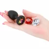 Glams Xchange Round Small Silicone Plug with Interchangeable Gems. Butt plug