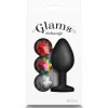 Glams Xchange Round Medium Silicone Plug with Interchangeable Gems. Butt plug