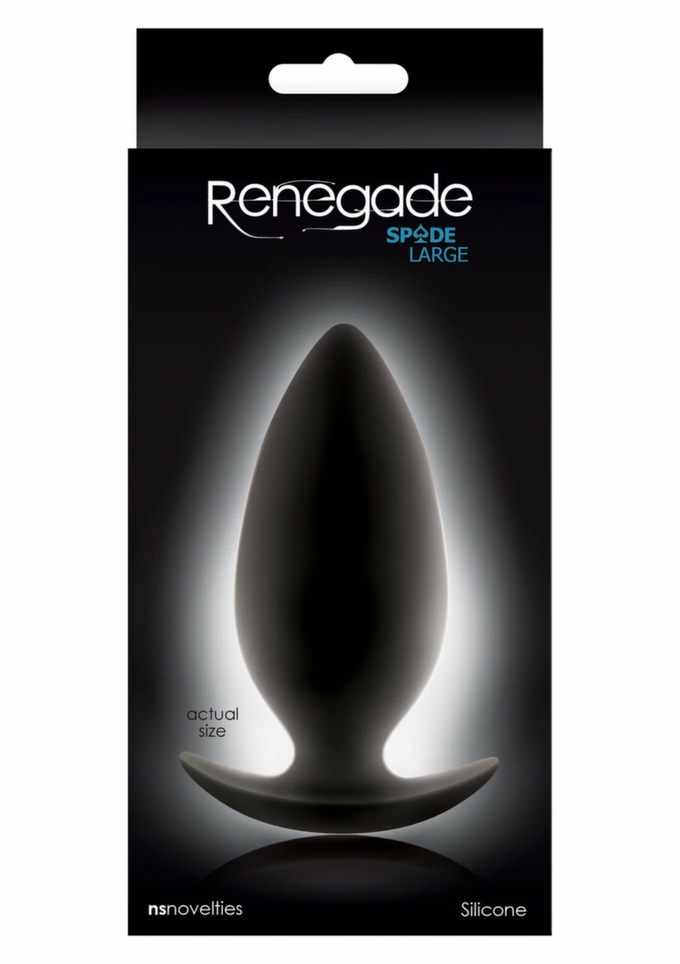 Renegade Spades Large silikonowy korek anatomiczny czarny