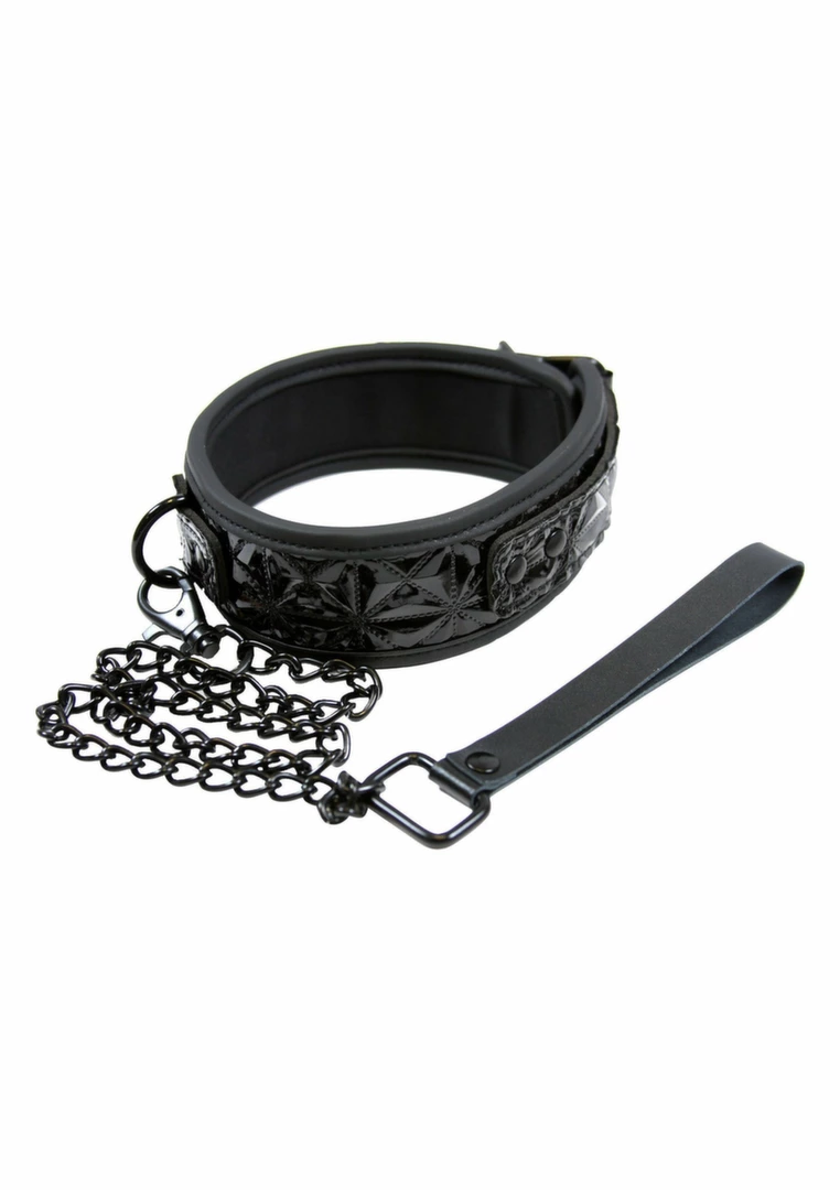 Sportsheets Collar regulowany z neoprenu z odpinanÄ… smyczÄ… czarny