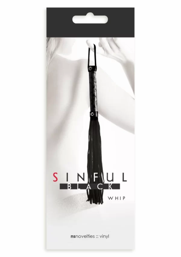 Sportsheets Whip Vinyl & Leather Black 45cm
