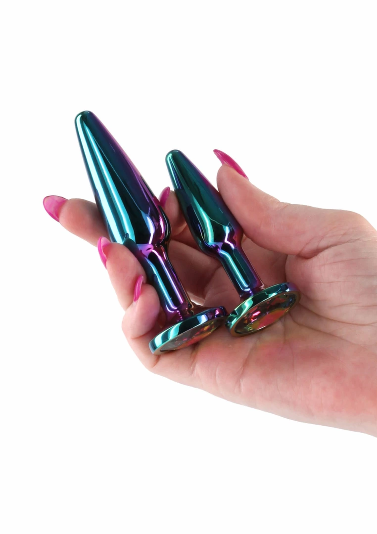 nsnovelties Tapered Training Kit 3 Pcs Chrome-Plated Aluminum Set. Butt plug