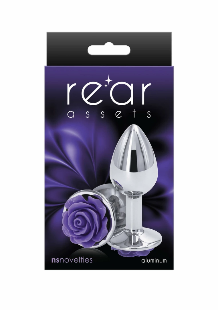 NS Novelties Rose Buttplug Small aluminiowy z dekoracjÄ… w ksztaÅ‚cie roÅ¼y srebrny