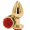Rose Buttplug Medium Chrome-Plated Aluminum Visual Design