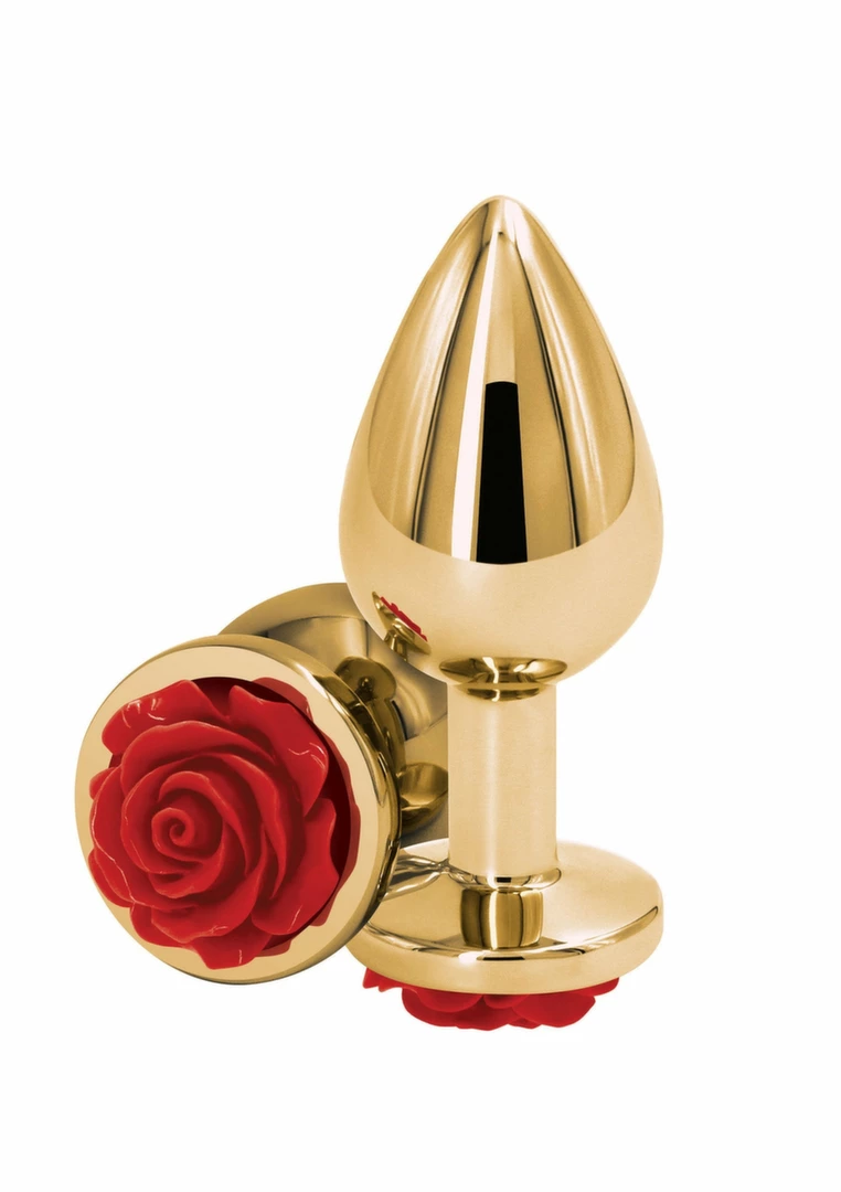 Rose Buttplug Medium Chrome-Plated Aluminum Visual Design