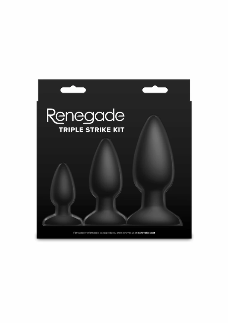 Renegade Triple Strike Anal Kit Black Silicone Training Set