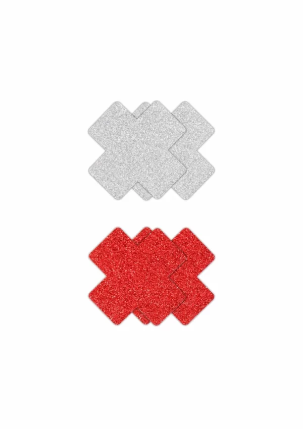 NS Novelties Pretty Pasties Glitter Cross 2 pary - samoprzylepne ozdoby
