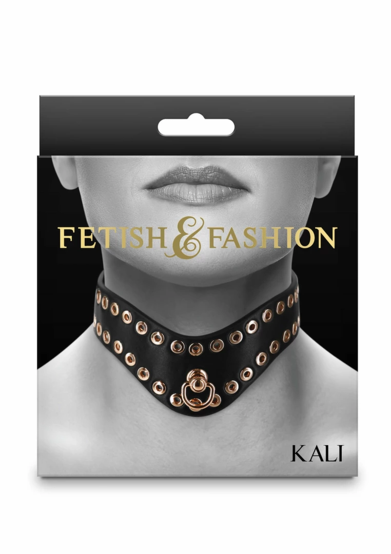 Fetish & Fashion Kali Collar Gold Studs Adjustable PU 11.5