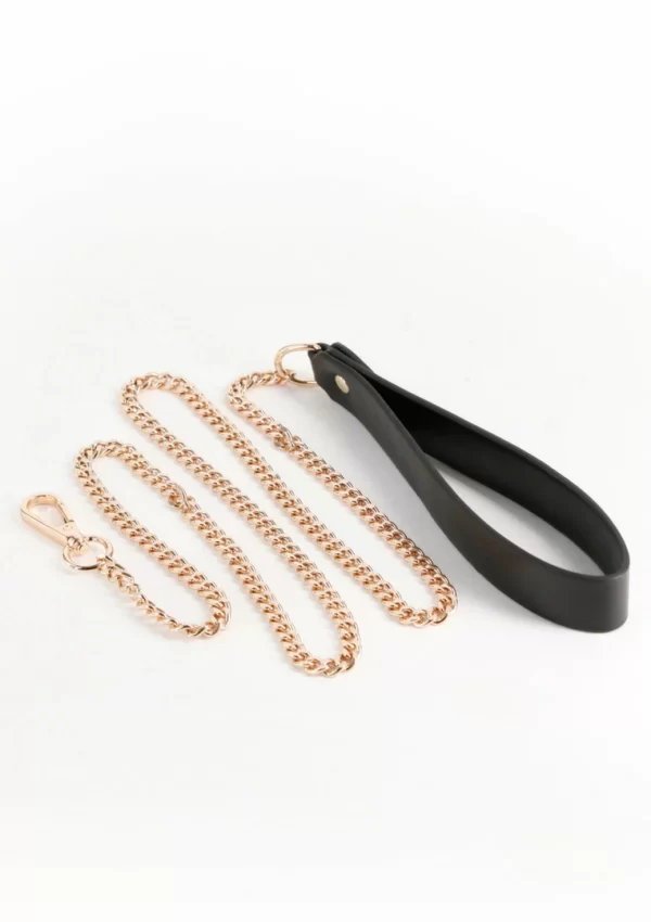 Fetish & Fashion Nyx Leash smycz z miÄ™kkim uchwytem zÅ‚oty Å‚aÅ„cuch