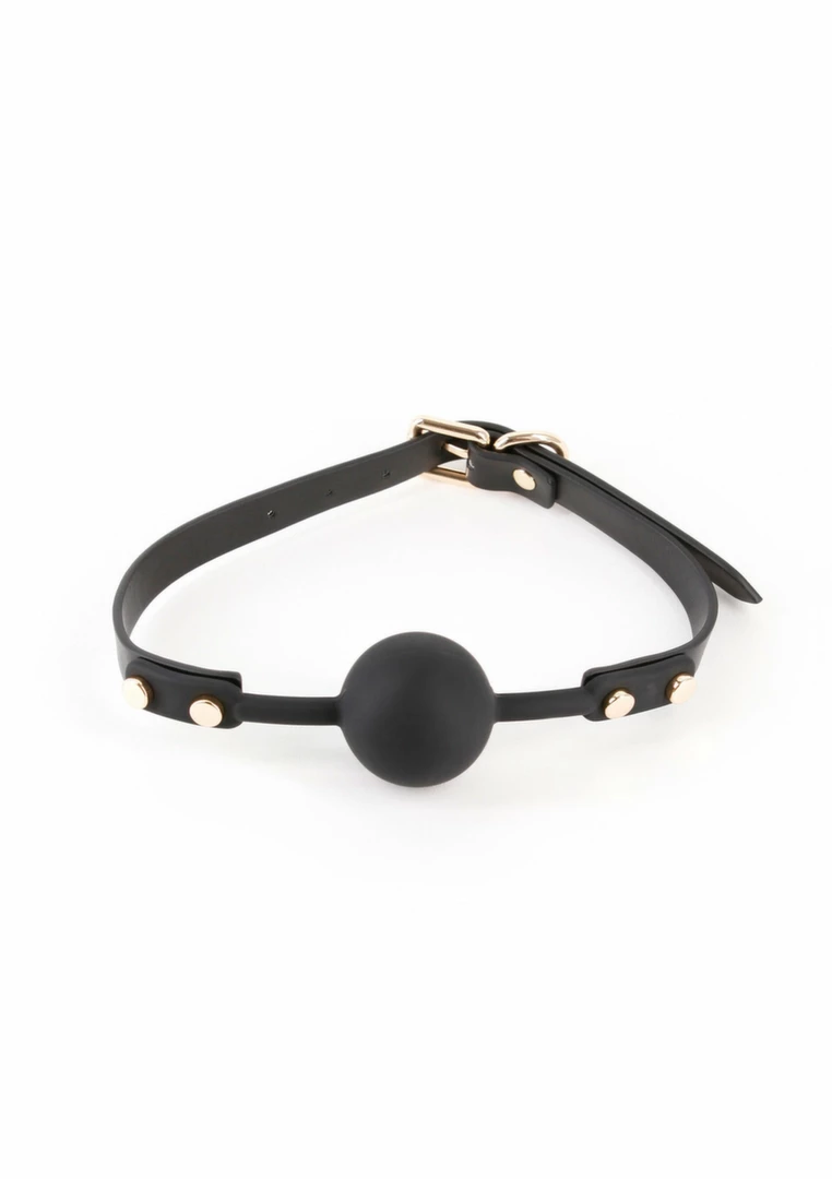 Fetish & Fashion Janice Gag - anatomiczny knebel z regulacjÄ… PU czarny