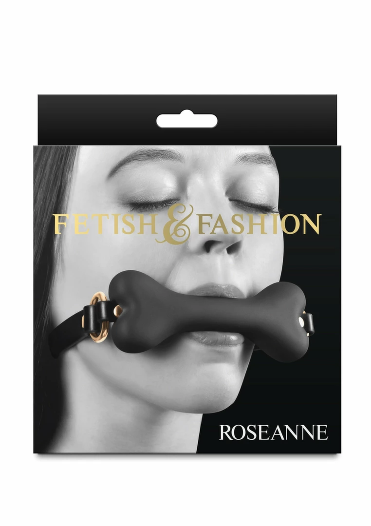 Fetish & Fashion Roseanne Gag - anatomiczny knebel z regulacjÄ… PU czarny
