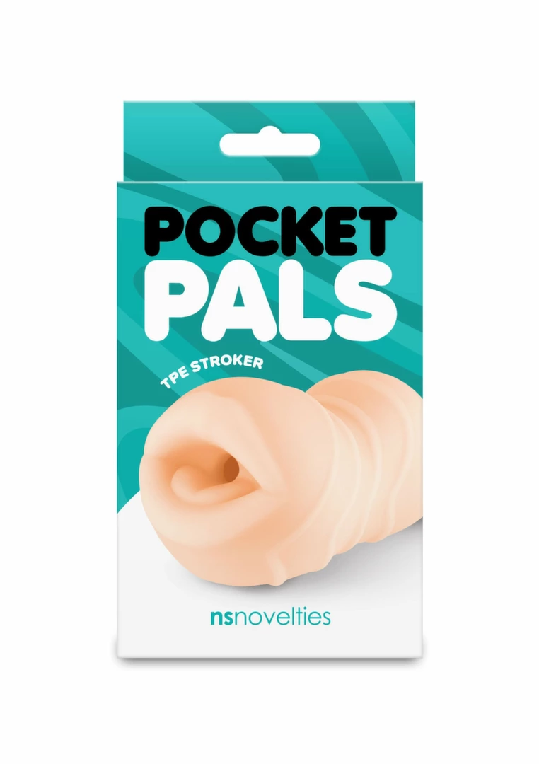 NS Novelties Mouth Stroker Pocket Pal TPE Compact Intimate Device combines flexible elastomer and an ergonomic design in a practical