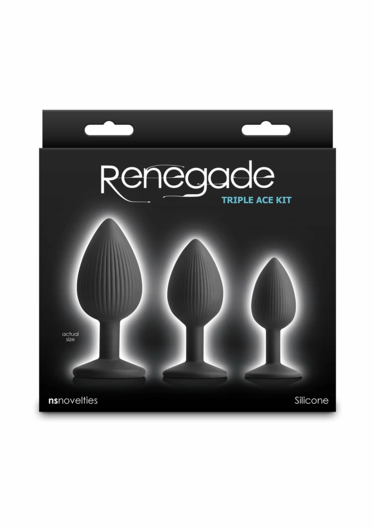 NS Novelties Renegade Triple Ace Kit zestaw anatomiczny 3 rozmiary silikon czarny