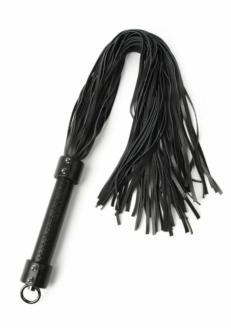Hidden Desire Genuine Leather Whip 75cm - skorzany bat z metalowym uchwytem