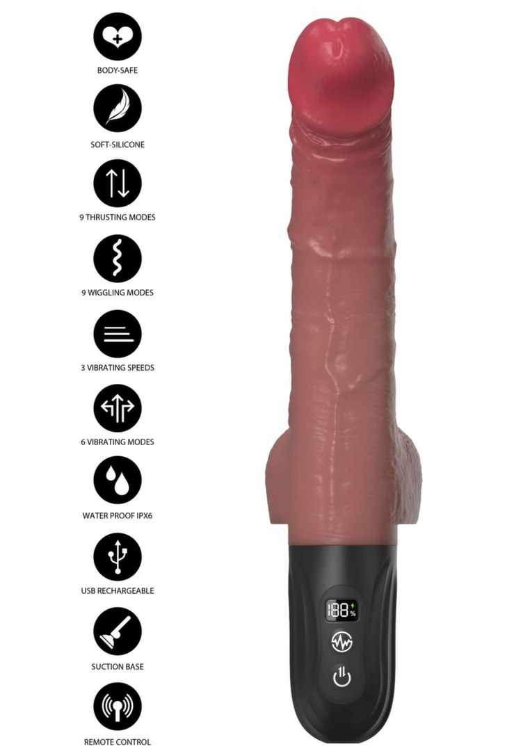 Realistic Thrusting and Wiggling Vibrator silikonowy z