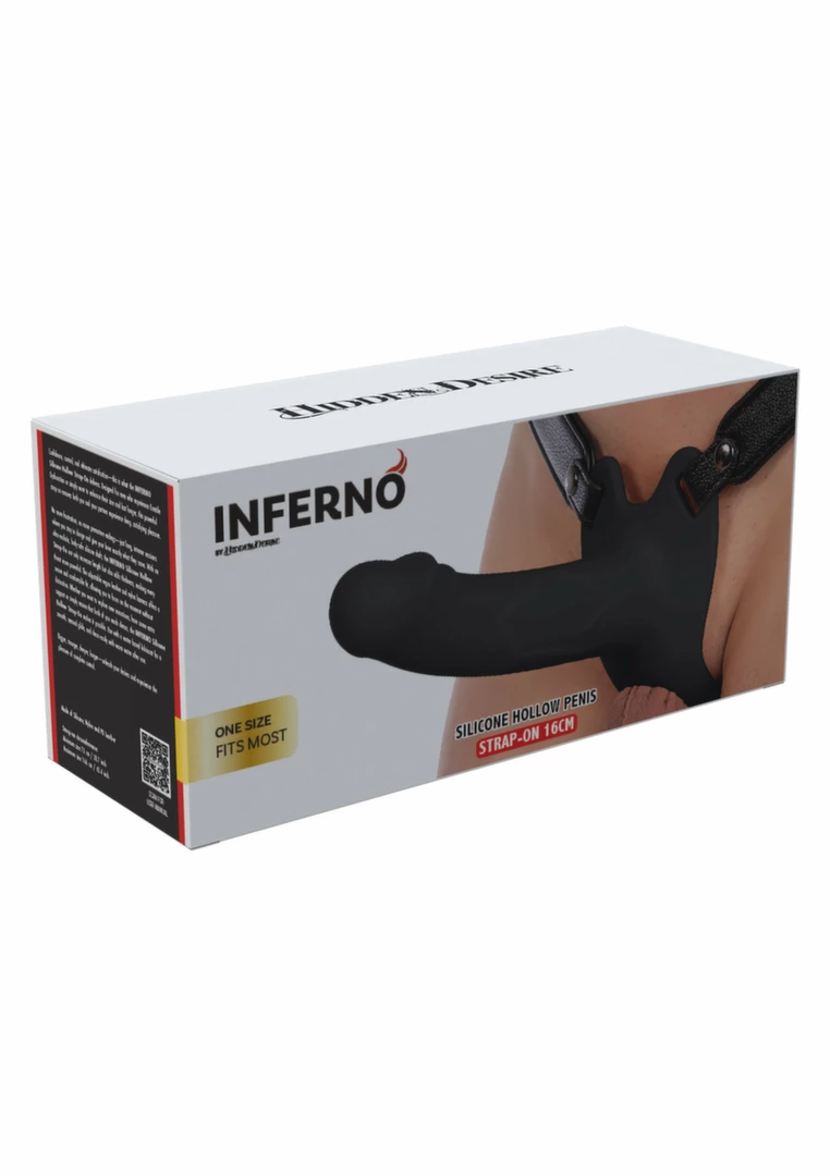 INFERNO Hollow Strap-On silikonowy 16 cm z regulowanÄ… uprzÄ™Å¼Ä…