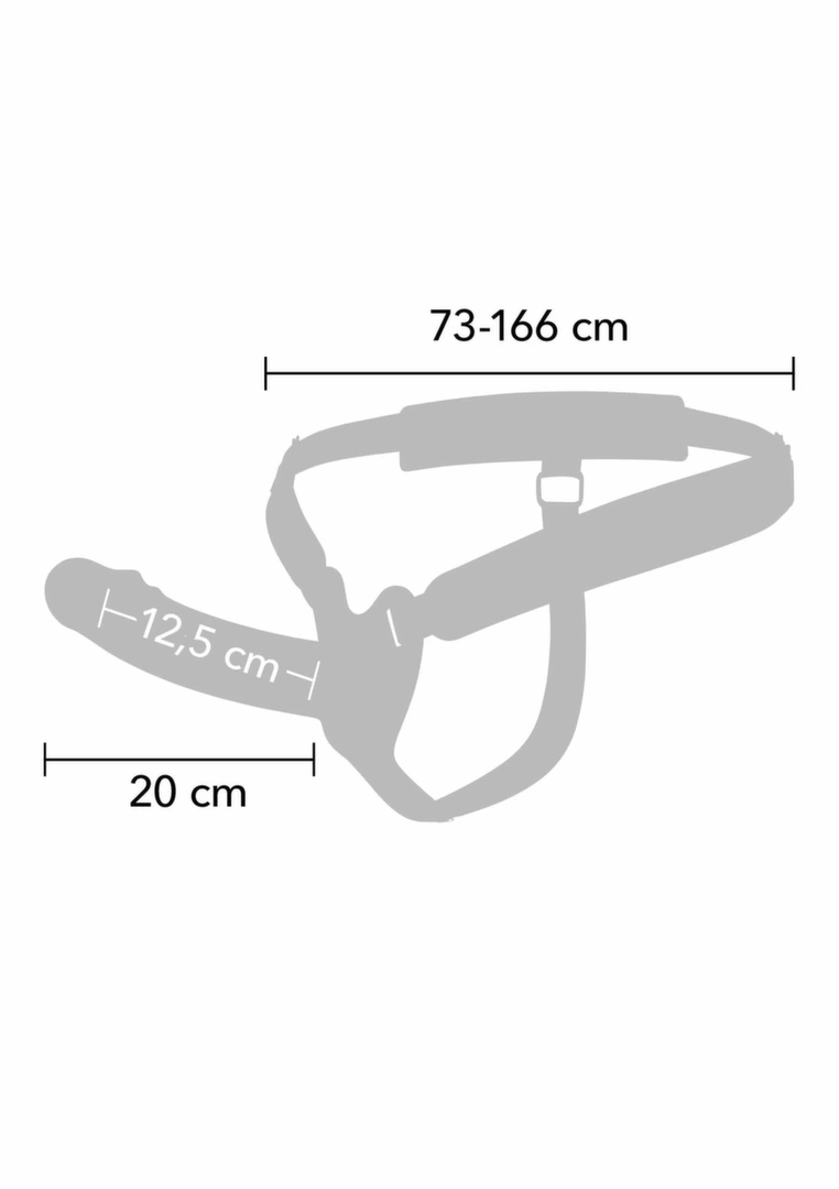 INFERNO Hollow Vibrating Silicone Strap-On 20 cm with Remote