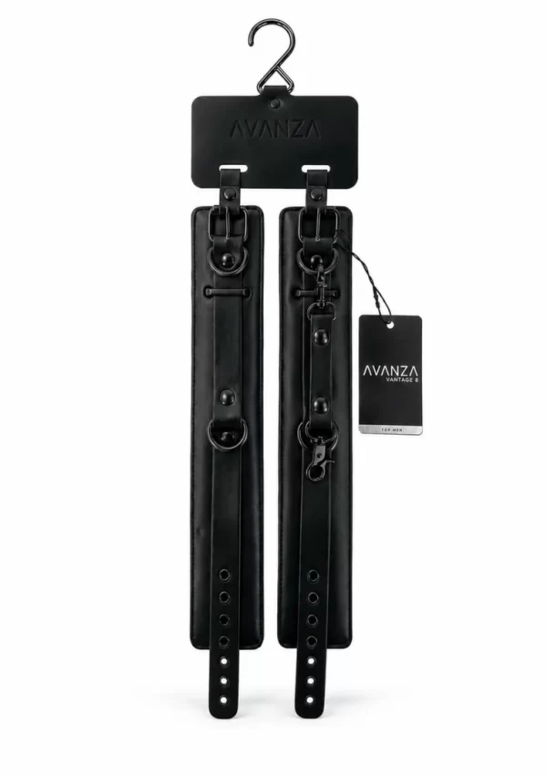AVANZA VANTAGE 8 Precision Ankle Cuffs czarne skorzane kajdanki na kostki