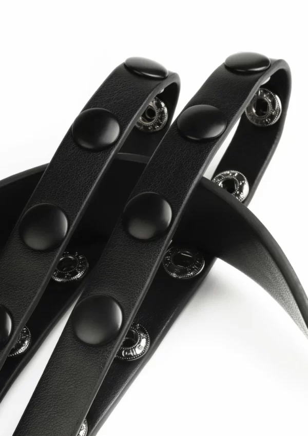 AVANZA VANTAGE 8 Core Harness Jockstrap Black PU Leather