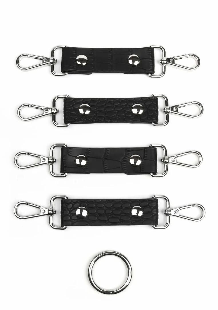 AVANZA FEROS Croc-Embossed PU Leather Hogtie Restraint