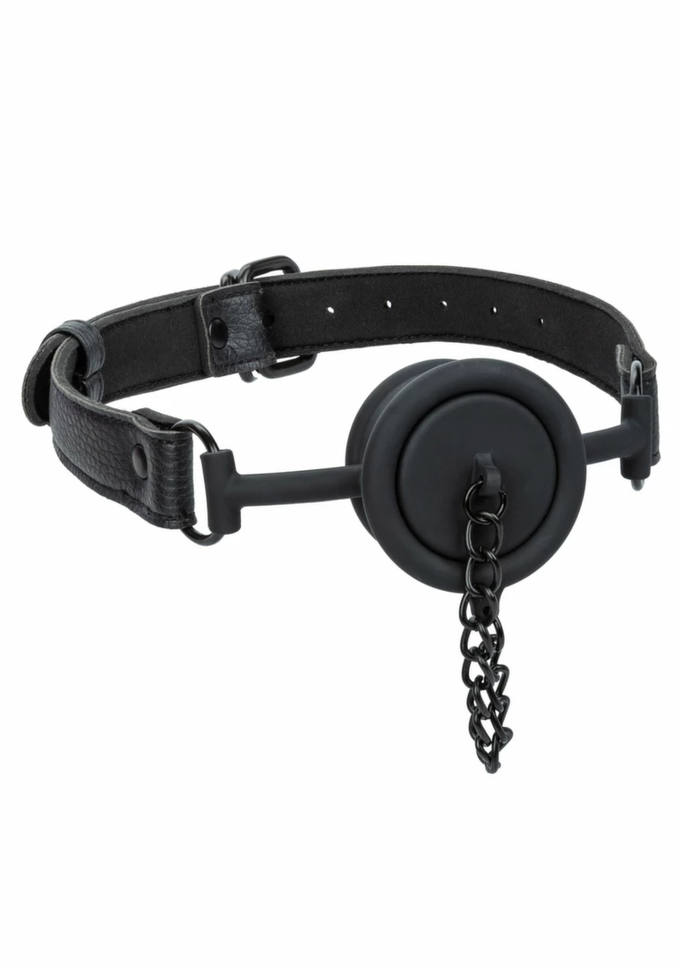 CalExotics Stopper Gag silikonowy z regulowanym paskiem czarny