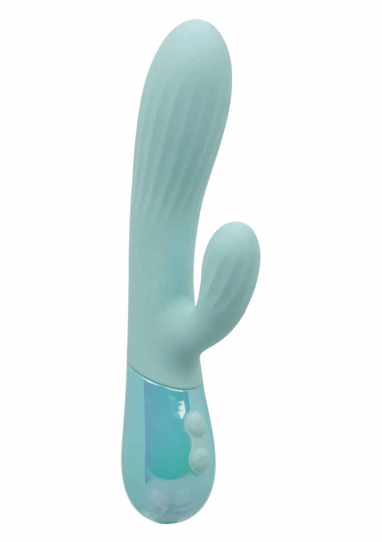Aura Dual Ripple Silicone Massager 10 Modes Waterproof USB Blue - Anelma Aura Dual Ripple Vibrator silikonowy