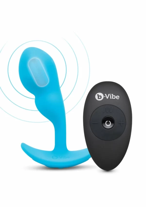 b-Vibe P-Spot SnugPlug Small Weighted Silicone Plug with Remote
