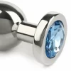 Mr. Steel Jeweled Plug Small Stainless Steel with Gemstone Base. Butt plug