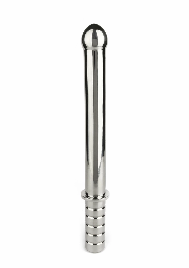 Mr. Steel Pleasure Torch Stainless Steel Curved Wand Ergonomic Grip. Butt plug