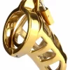 Mr. Steel Brutal Chastity Cage Gold - stalowa klatka intymna