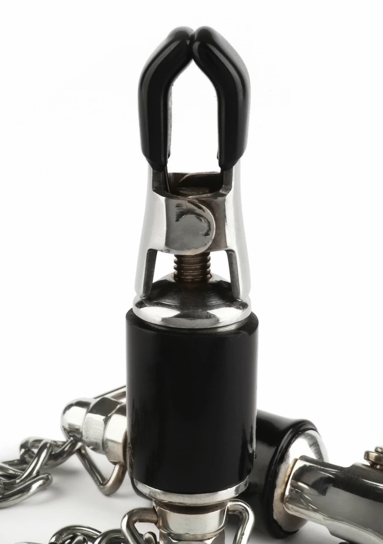 Mr. Steel Barrel Adjustable Nipple Clamps with Chain