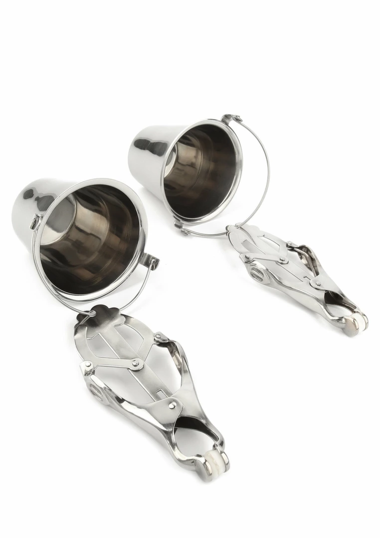 Mr. Steel Nipple Clamps z regulacjÄ… i pojemnikami ze stali nierdzewnej