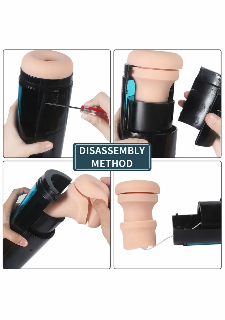 Black - Anelma Hismith KlicLok Vibrating Stroker combines rechargeable power and an ergonomic design for comfortable