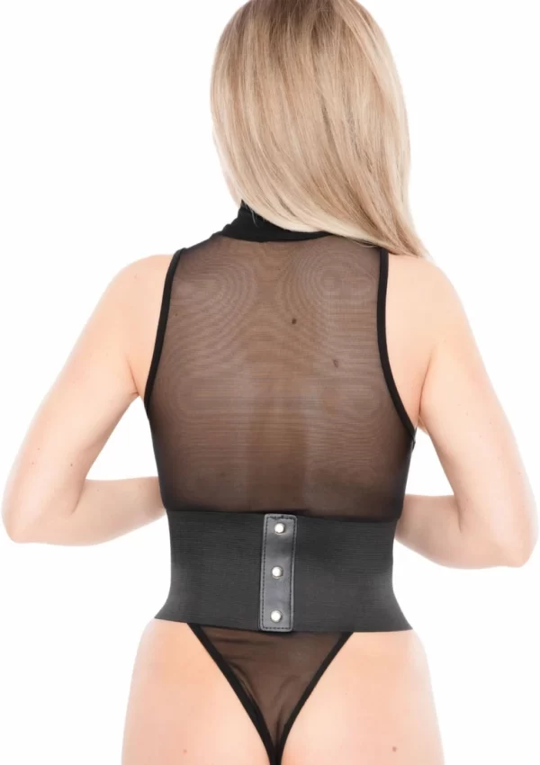 Kinky Diva Buckled Front Waist Cincher Adjustable Black Belt