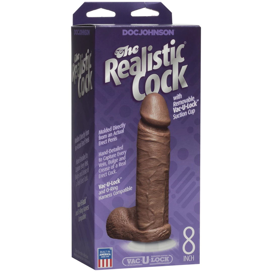 Doc Johnson Vac-U-Lock model z jÄ…drami i przyssawkÄ… 20 cm jasny - Anelma eroticshop
