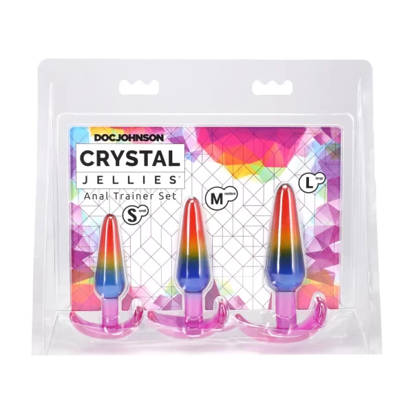 Doc Johnson Crystal Jellies Zestaw Trenerow TÄ™czowy S/M/L TPE