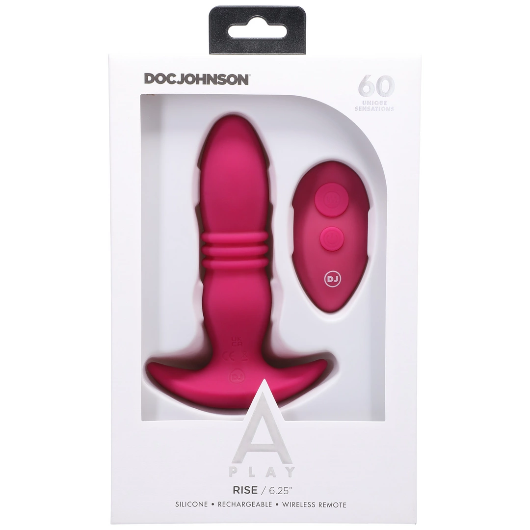 Doc Johnson A-Play Rise Silicone Plug with Remote 12 Modes