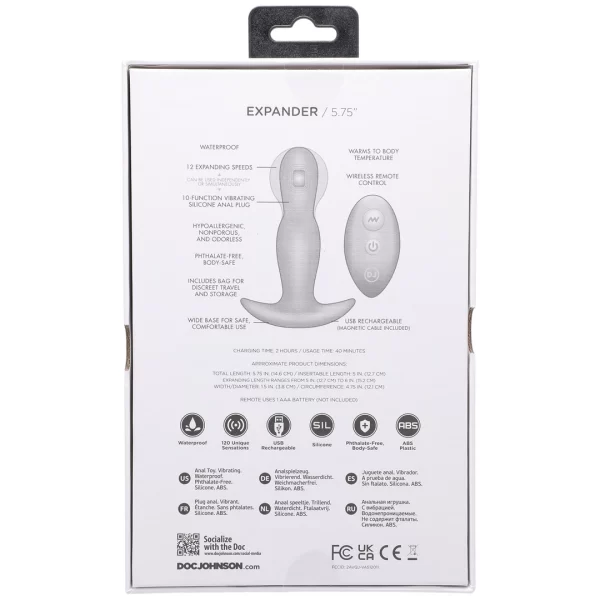 Doc Johnson A-Play Expander Silicone Plug Remote Control