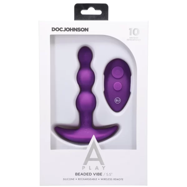 Doc Johnson A-Play Shaker Silicone Beaded Plug with Remote