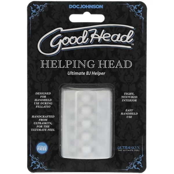 Doc Johnson GoodHead Helping Head Sleeve Frosted Textured UR3 2-Pack combines an ergonomic design for comfortable