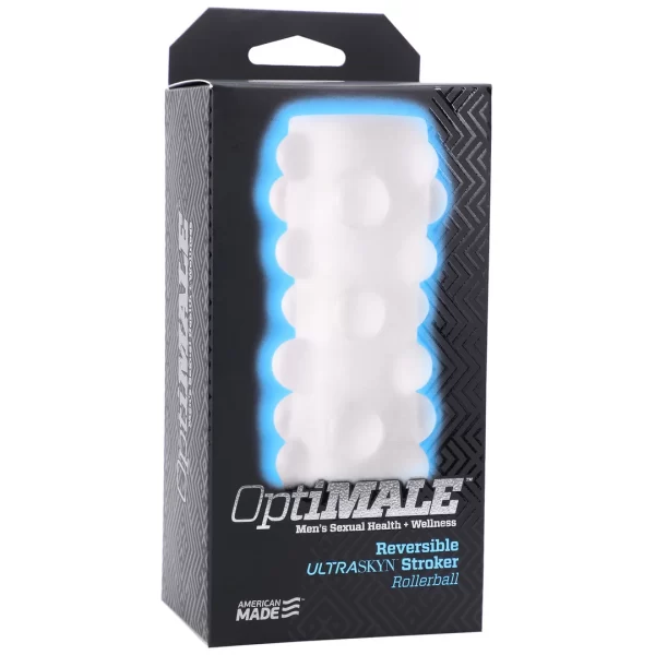 Doc Johnson OptiMALE Rollerball Reversible ULTRASKYN Intimate Sleeve combines an ergonomic design for comfortable