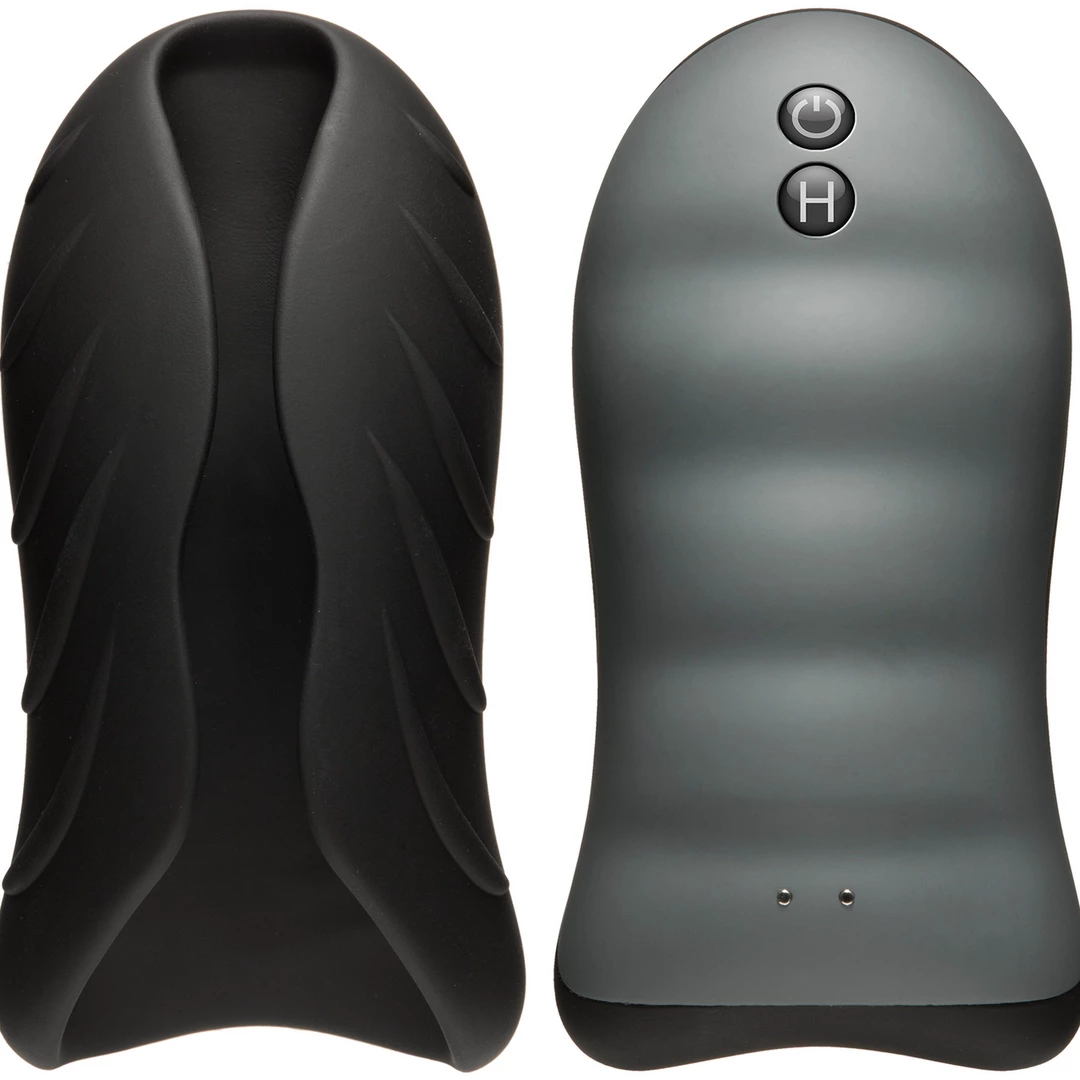 Doc Johnson OptiMALE Silicone Stroker Heated Rechargeable Black - Anelma Doc Johnson OptiMALE Silicone Stroker Heated Rechargeable