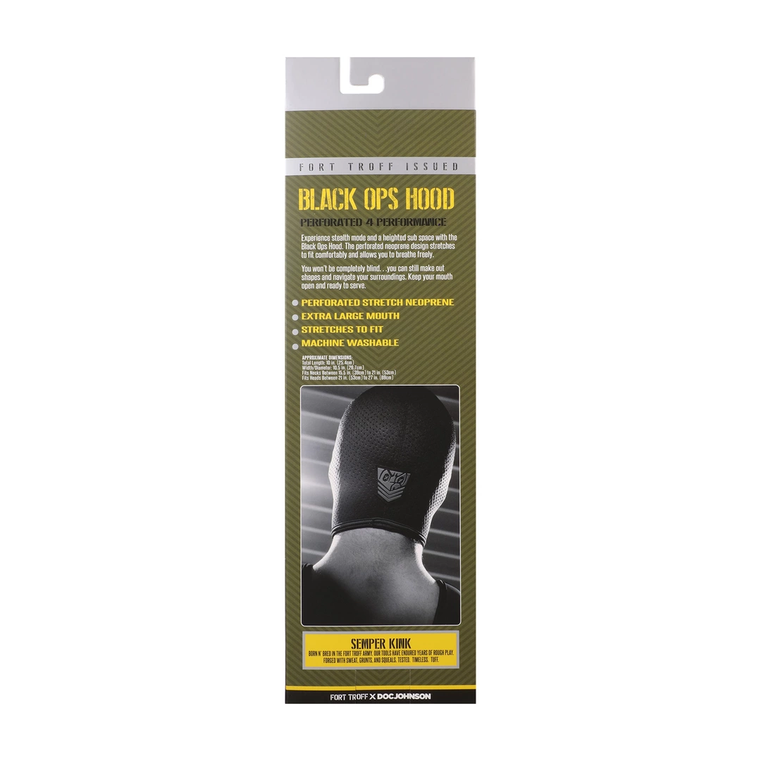 Doc Johnson Black Ops Hood Large czarna maska neoprenowa oddychajÄ…ca