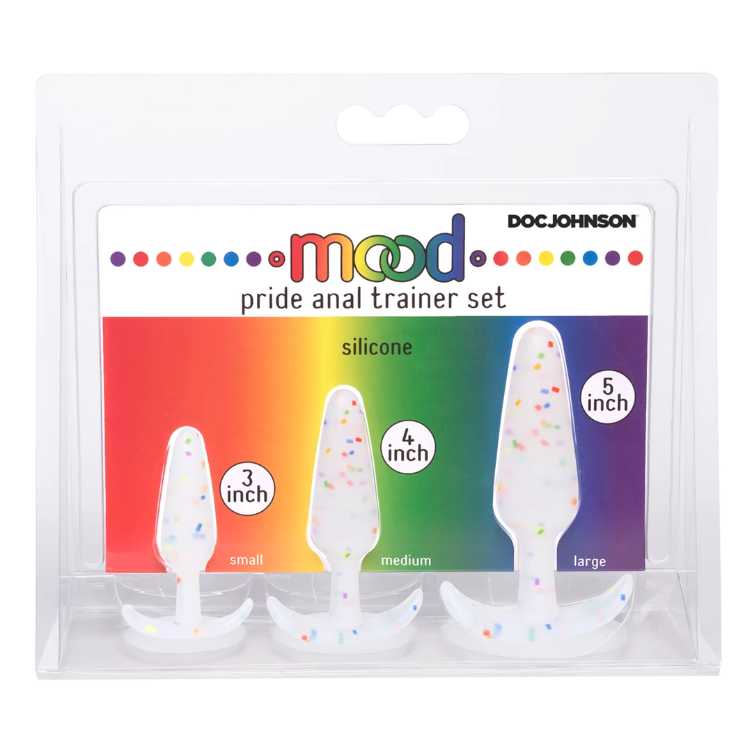 Doc Johnson Mood Naughty 1 Trainer Set silikonowy zestaw 3 szt. Rainbow