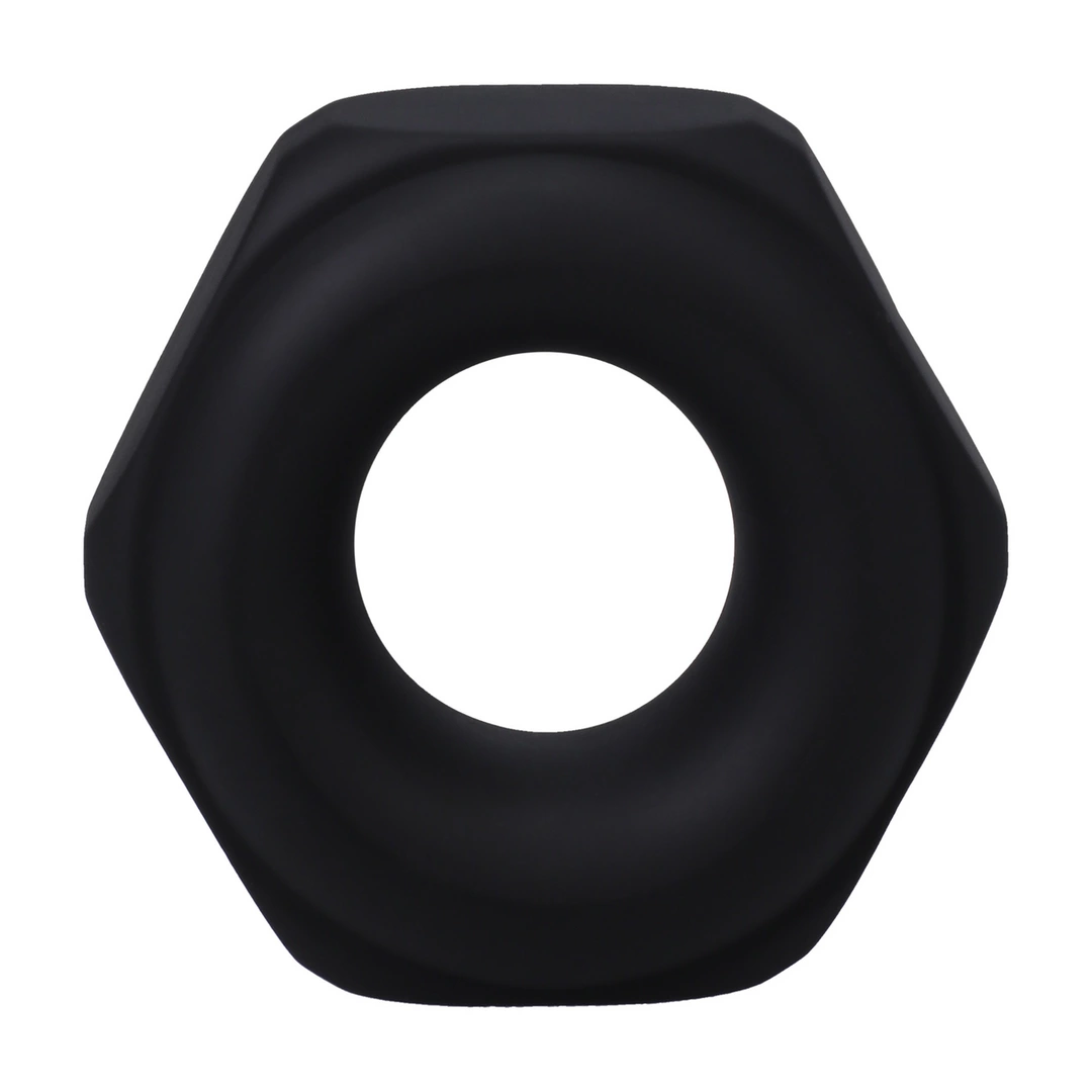 Rock Solid The Nutt Silicone Bolt-Shaped Support Ring Black - Anelma sextoys