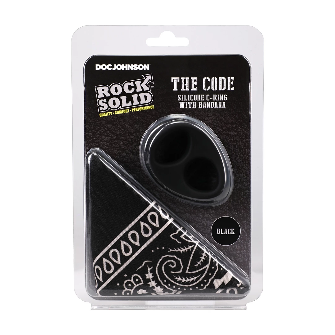 The Code Silicone Ring & Bandana Set Black - Two-Tone Design - Anelma The Code Silicone Ring & Bandana Set Black - Two-Tone Design