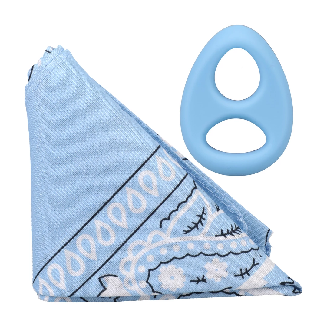 The Code silikonowy pierÅ›cieÅ„ intymny + bandana niebieska zestaw