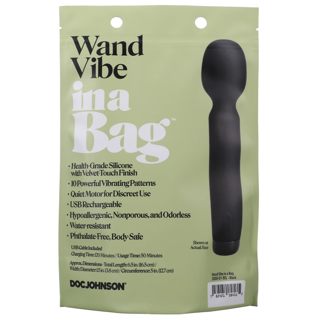 Doc Johnson Wand czarny masażer silikonowy 10 trybow USB